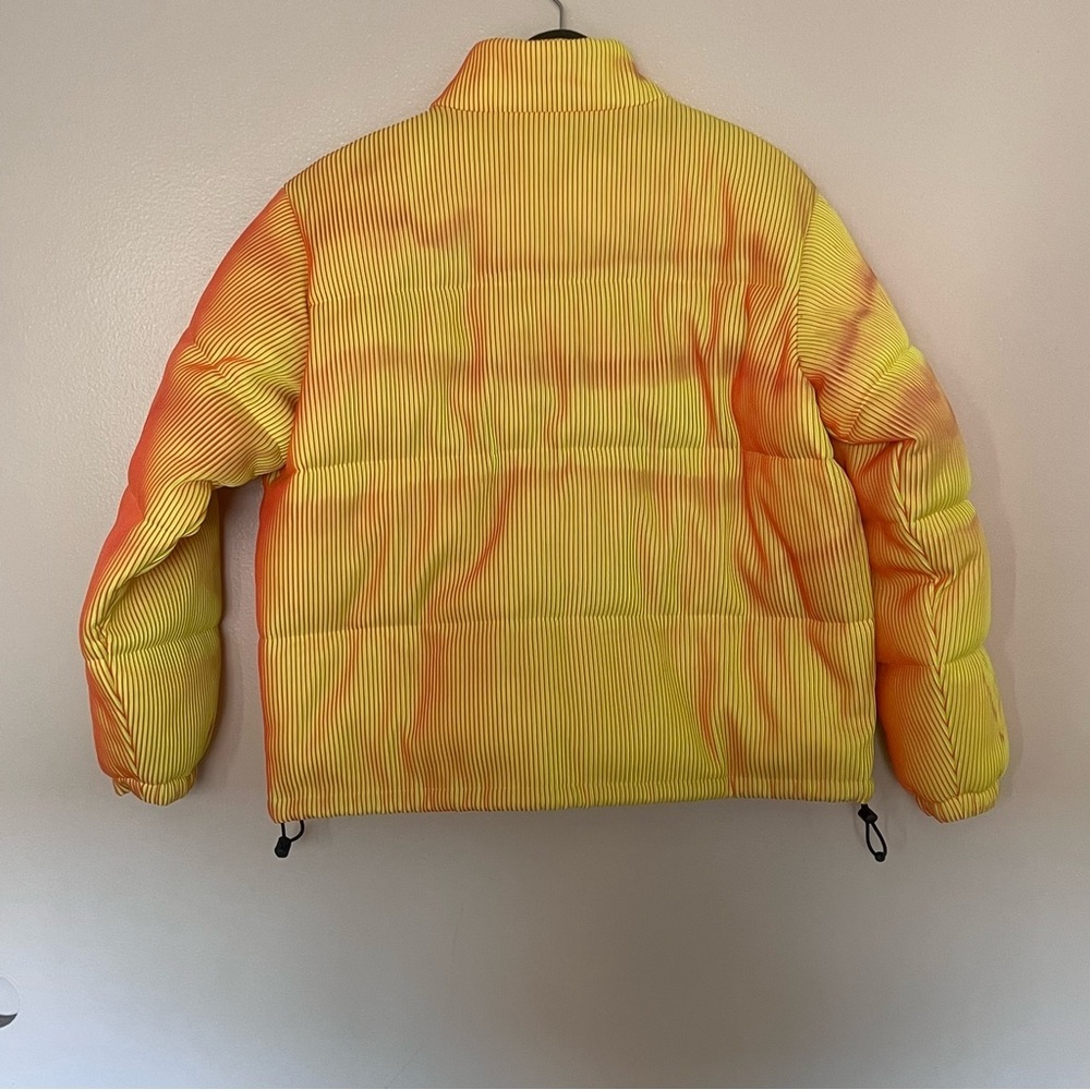 MadeMe New York Lenticular Yellow Mesh Puffer Coat Women Small - Picture 4 of 10